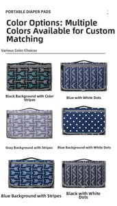 Selection of portable waterproof diaper changing pads in various geometric patterns