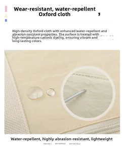 Waterproof and scratch-resistant high-density oxford fabric detail on travel bag