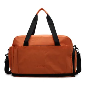Sac de Voyage en Tissu Oxford de Grande Capacité Sac de Sport Imperméable Avec Compartiment à Chaussures Indépendant Séparation Sec-Humide Unisexe
