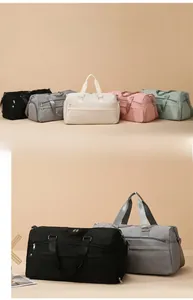 Five colors of waterproof travel bags with separate shoe compartment and adjustable straps