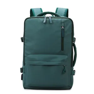 Large Capacity Oxford Cloth Backpack Waterproof Laptop Bag With USB Charging Port Expandable Travel Rucksack For Men Women