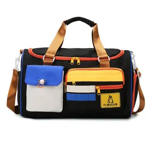Large Capacity Multi-functional Travel Bag With Independent Shoe Compartment Dry Wet Separation Color Block Waterproof Oxford Cloth Gym Bag For Women Men