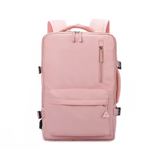Modern cherry pink large capacity laptop backpack for travel and commuting for men and women