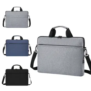 Sacoche Ordinateur Minimaliste en Tissu Oxford Imperméable Mince Sac à Bandoulière Pour Notebook 13 14 15.6 Pouces Homme Femme
