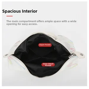 Top view of large capacity travel bag interior showing zipper pocket and spacious main compartment