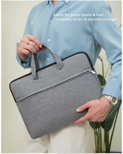 Waterproof oxford fabric laptop briefcase featuring a front zipper pocket and carry handles