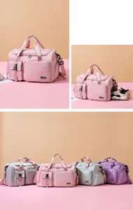 Détails du sac de voyage avec compartiment à chaussures séparé et quatre coloris variés