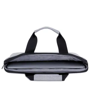Wasserdichte Business-Laptoptasche aus Oxford-Gewebe in Grau und Schwarz mit Polstergriff