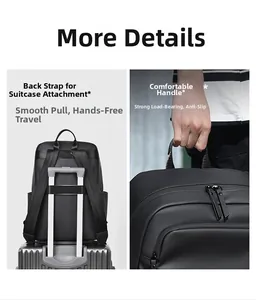 Detail of backpack luggage strap and thickened handle for comfortable travel and commute
