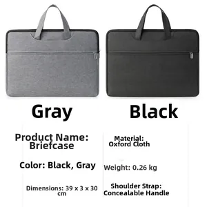 Waterproof Oxford fabric document bag features 39x3x30cm size and hidden handle design