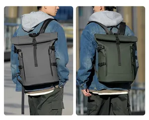 Zaini impermeabili roll-top in grigio e verde scuro per uso esterno e urbano quotidiano