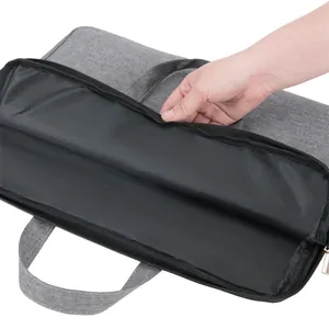 Waterproof grey Oxford fabric business briefcase with large capacity for laptop and documents