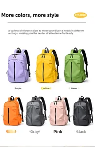 Vista en cuadrícula de mochilas minimalistas impermeables estilo urbano en siete colores