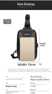 Waterdichte hardshell schoudertas met koolstofvezeltextuur voor 7,9 inch tablet