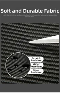 Close-up of waterproof carbon fiber texture fabric with anti-scratch and wear-resistant features