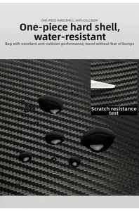 Detail of waterproof carbon fiber texture on durable hard shell crossbody chest bag