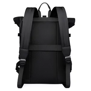 Sac à dos d'affaires noir avec dos en filet respirant et sangle pour bagages