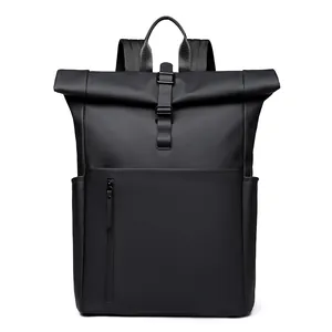 Waterproof Roll-Top Backpack Large Capacity Laptop Bag For Men Women Casual Travel School Minimalist Business Daypack