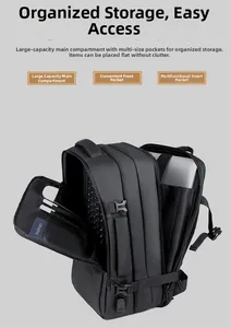 Détails du sac à dos professionnel avec compartiments spacieux pour ordinateur et ports USB