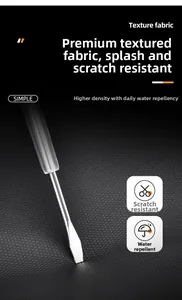 Close-up of high-density scratch-resistant fabric with waterproof texture on backpack