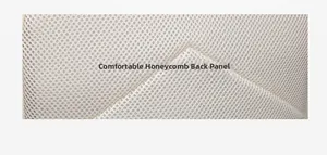 Close-up of honeycomb breathable back panel with ventilated mesh fabric for air flow