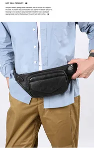 Close-up of black Slazenger waist bag with adjustable nylon strap and buckle