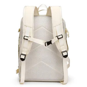 Minimalist large capacity travel backpack with breathable mesh back and padded straps