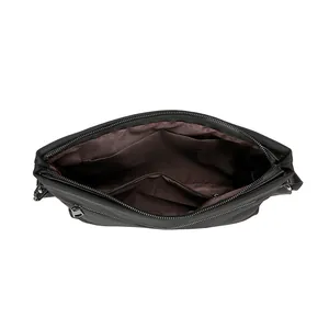 Business Oxford cloth crossbody bag for men showing spacious interior with multiple pockets