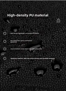 Water-resistant macro detail of high-density black PU leather crossbody bag surface