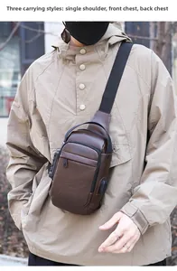 Men's crossbody bag featuring a secure combination lock and integrated USB charging port
