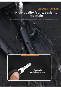 Close-up of waterproof high-density fabric with scratch-resistant surface testing