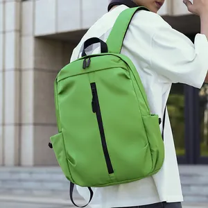 Neon green stylish backpack for travel and commuting with large capacity and sleek design