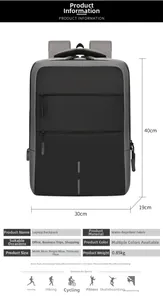 Waterproof laptop backpack dimensions 30x40x19cm with USB port for business commute
