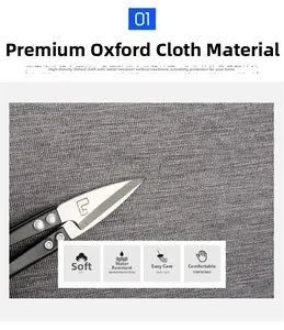 Detail of water-resistant high-density grey Oxford fabric texture on a travel backpack