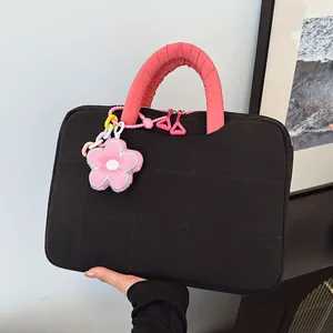 Gesteppte Laptop Handtasche Große Kapazität Süße Stoßfeste Laptop Tasche Für Damen Alltag Büro Reise Handheld Computer Tasche