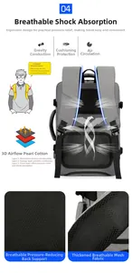 Detail of S-shaped ergonomic shoulder straps and 3D breathable mesh laptop backpack padding