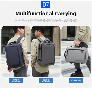 Detail of the multi-way carrying options including backpack and briefcase styles