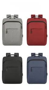 Waterproof 16-inch laptop backpacks in grey, red, black, and blue colors