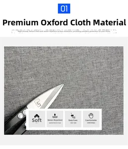 Macro shot of durable grey oxford fabric showing waterproof and anti-scratch texture
