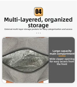 Détail du sac isotherme avec doublure thermique en aluminium et grand compartiment