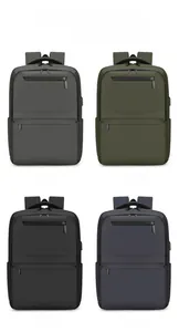 Business laptop backpack available in gray, green, black, and blue color variants