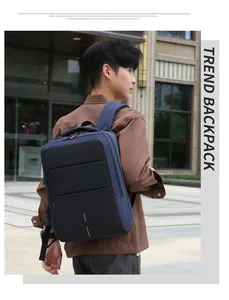 Close-up of waterproof Oxford fabric backpack with dual-zipper and reflective safety strips