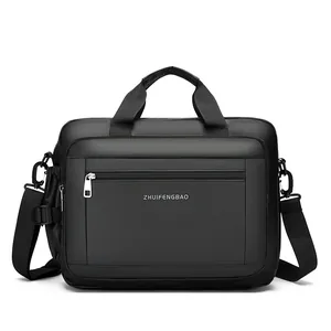 Ventiquattrore da Uomo in Pelle PU Impermeabile Grande Capacità Borsa per Laptop Minimalista Urbano Borsa a Tracolla a Mano per Ufficio Viaggi
