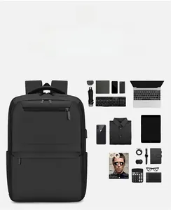 Business backpack with organized compartments for laptop, office gear, and travel essentials
