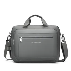 Borsa professionale grigio scuro impermeabile con tracolla regolabile e grande capacità