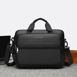 Ventiquattrore in Tessuto Oxford da Lavoro Borsa Porta PC Impermeabile per Uomo Minimalista Borsa a Mano da Ufficio con Cinturino per Bagagli