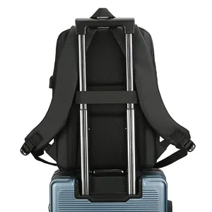 Sac à dos d'affaires 16 pouces imperméable avec sangle de bagage et dos en filet respirant