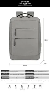 Sac à dos ordinateur imperméable en Oxford dimensions 30x41x12cm avec port USB
