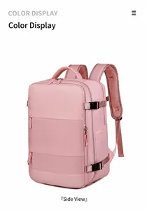Zaino porta PC rosa impermeabile con grande capacità e fibbie laterali rinforzate