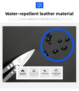 Waterproof honeycomb texture of black high-density leather film laptop backpack fabric